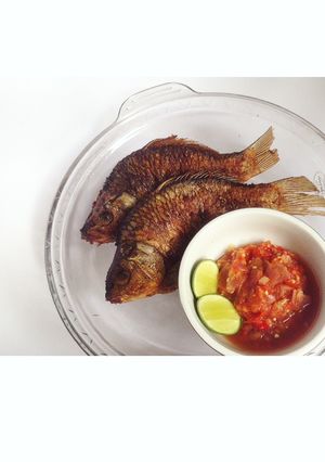 Foto resep Ikan Mas goreng colek sambel