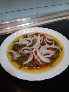 Una foto de Pimientos asados
