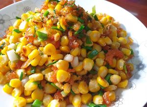 Hình của món Bắp xào tôm khô.