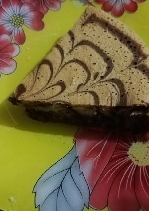صورة لوصفة كيكه الزيبرا بالنقشه الجميله