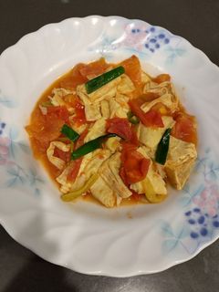 番茄豆皮(方便素)(快速料理)(簡單料理) 的食譜成品照片