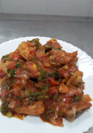 A picture of Wet fry chicken.