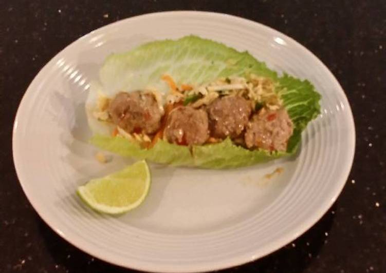 10 Best Practices Cooking Asian Spicy/Sweet Meatball lettece Wraps Yummy