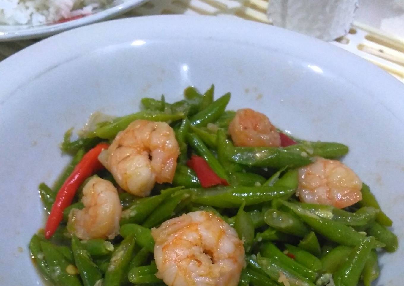 Tumis Buncis  Udang Saus Tiram