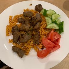 A picture of Vietnamese style Beef and Tomato ‘Pasta’.