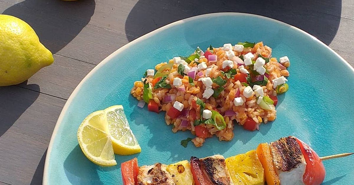 Ananas Hähnchen Spieße Vom Grill Mit Linsen Reis Salat Rezept von Food ... Ananas Hähnchen Spieße Vom Grill Mit Linsen Reis Salat Rezept von Food ...