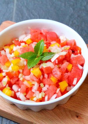 安萱下課後 夏季限定 清爽西瓜莎莎沙拉 的食譜成品照片