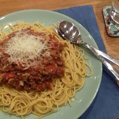 A picture of Spicy Spaghetti Bolognese.