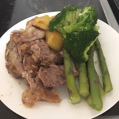 A picture of Garlic Studded Shoulder of Lamb.