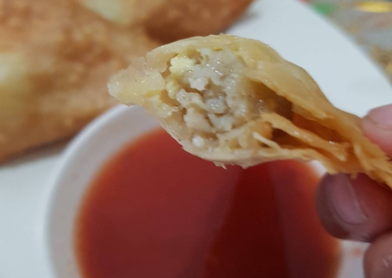 Pangsit Goreng isian Somay dimsum - resep kuliner nusantara