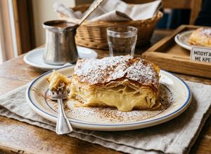 Foto di Bougatsa greca – Sfoglia croccante con crema alla vaniglia