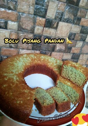 Foto resep Bolu Pisang Pandan 2 telur