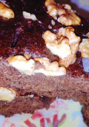 Una foto de Brownie vegetariano de lentejas al microondas!! Expréss!!!✨👏
