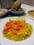 Guiso rústico de Ternera a las especias de Tajine con Trigo mote y Alubias blancas