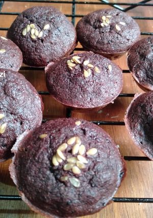 Foto resep Wheat bran dragon fruit muffin