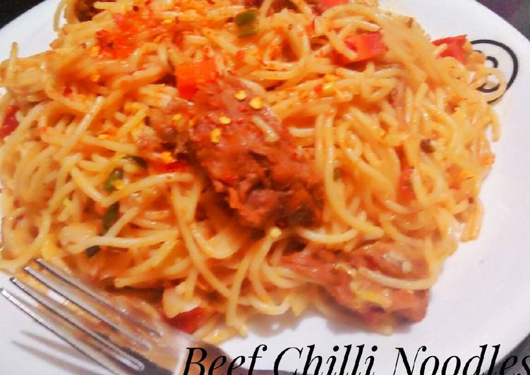 Recipe of Any-night-of-the-week Hot Chilli Noodles 😃😃