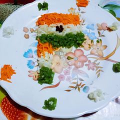 A picture of Healthy tricolor vegetable salad with Indian National Flag Tirang.