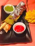 Spinach roll with paneer fillings
