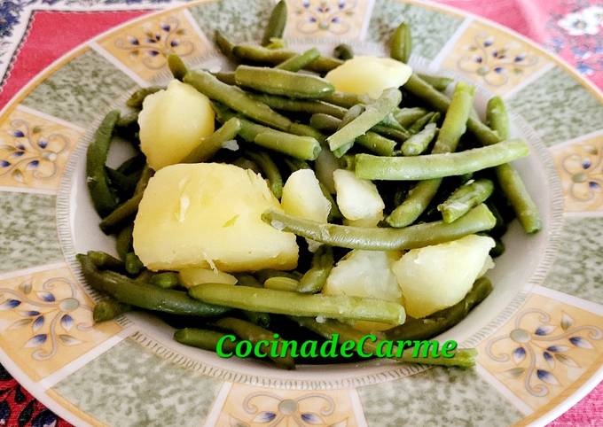 Judías verdes con patatas, receta