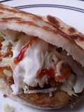 Pan🥐 turco relleno con milanesas de berenjena🍆 y calabacín🌮