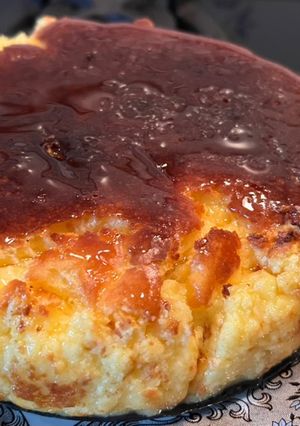 A picture of La Viña Cheesecake in the Air Fryer.