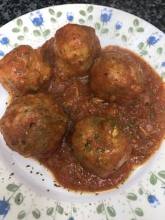 Una foto de 355. Albóndigas de soja texturizada (vegetariana)