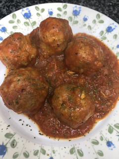 Una foto de 355. Albóndigas de soja texturizada (vegetariana)