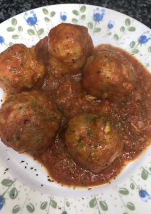 Una foto de 355. Albóndigas de soja texturizada (vegetariana)