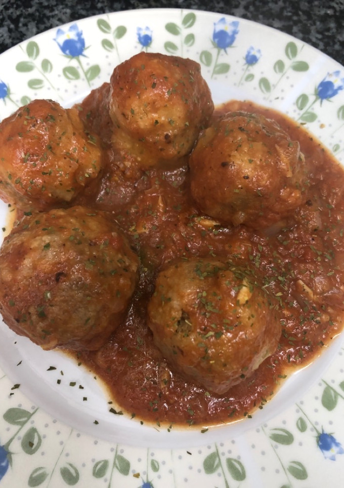 Una foto de 355. Albóndigas de soja texturizada (vegetariana)