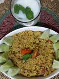 Mugachi Khichadi aani Masalyache Taak: Moong Daal/Sprouts Khichdi with spiced Buttermilk