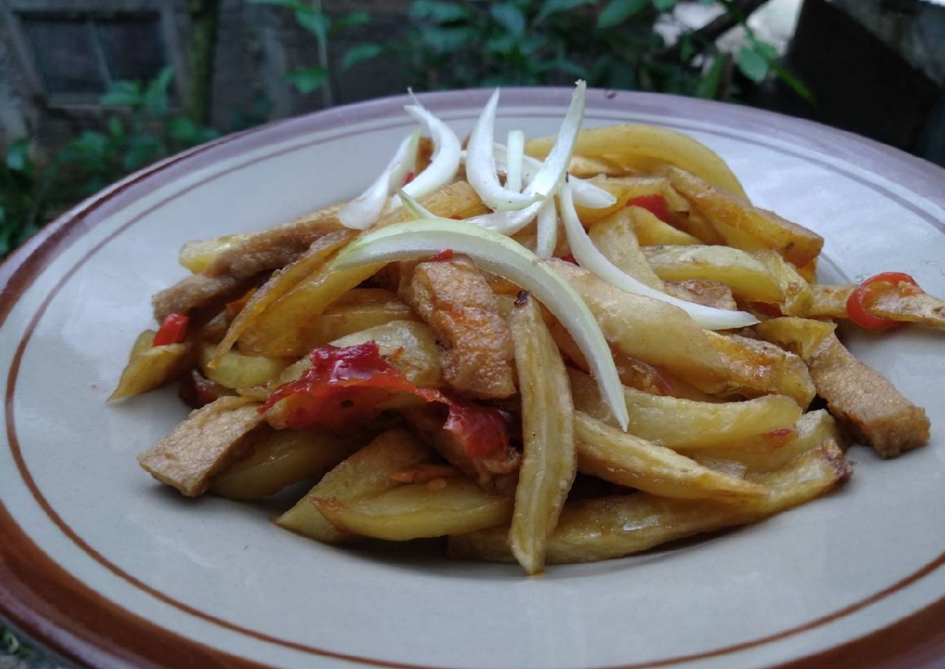 Sautè the potafu stick / tumis stik kentang tahu