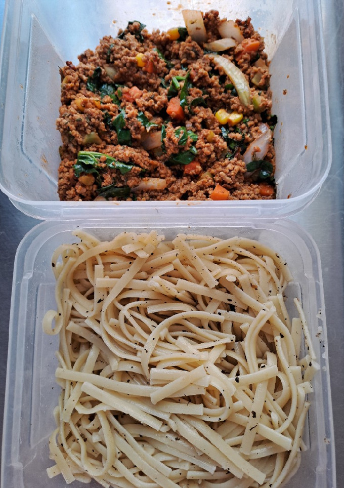 Una foto de Carne molida, chipotle y pasta