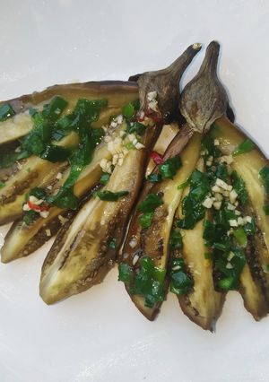 Hình của món Cà tím nướng mỡ hành (NCKD).