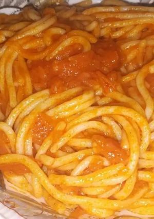 صورة لوصفة مكرونة اسباجيتي ولحمة بوفتيك