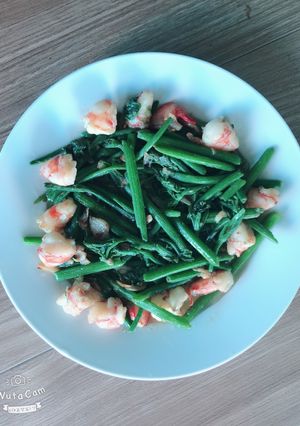 Hình của món Ngọn su xào tôm biển.