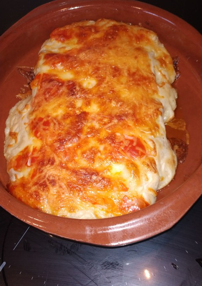 Una foto de Canelones de carne picada y verduras
