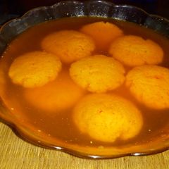 A picture of Narangi rasgulla.