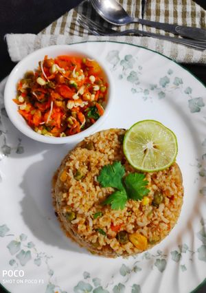 A picture of Brown rice tawa pulav.