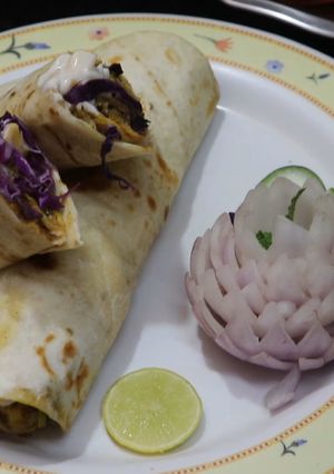 A picture of Moringa Aloo wrap.