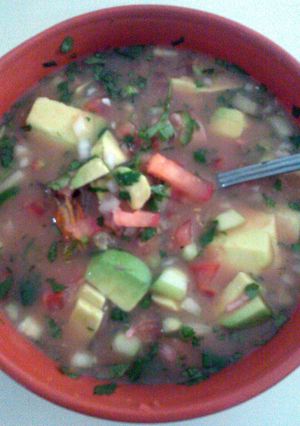 A picture of coctail de camaron.