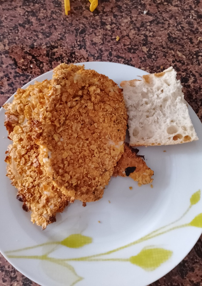 Una foto de Pechugas empanadas con Corn flakes
