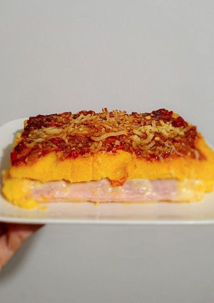 Una foto de Polenta Rellena de jamón y queso 🧀