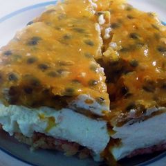 A picture of Passion fruit Cream cheese Cake.