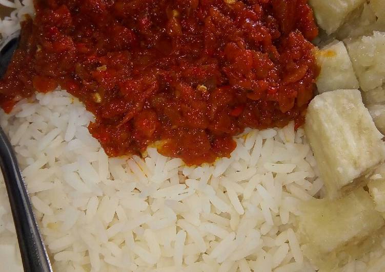 Recipe of Speedy Rice and stew with yam