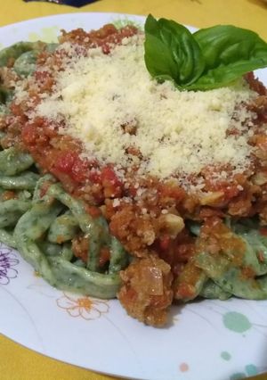 Una foto de Fideos de espinaca
