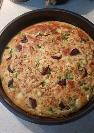 صورة لوصفة كيكة البيتزا او البيتزا الكذابه 😁🍕