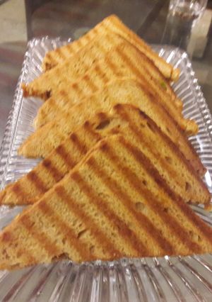 A picture of Corn Capsicum grilled sandwich.
