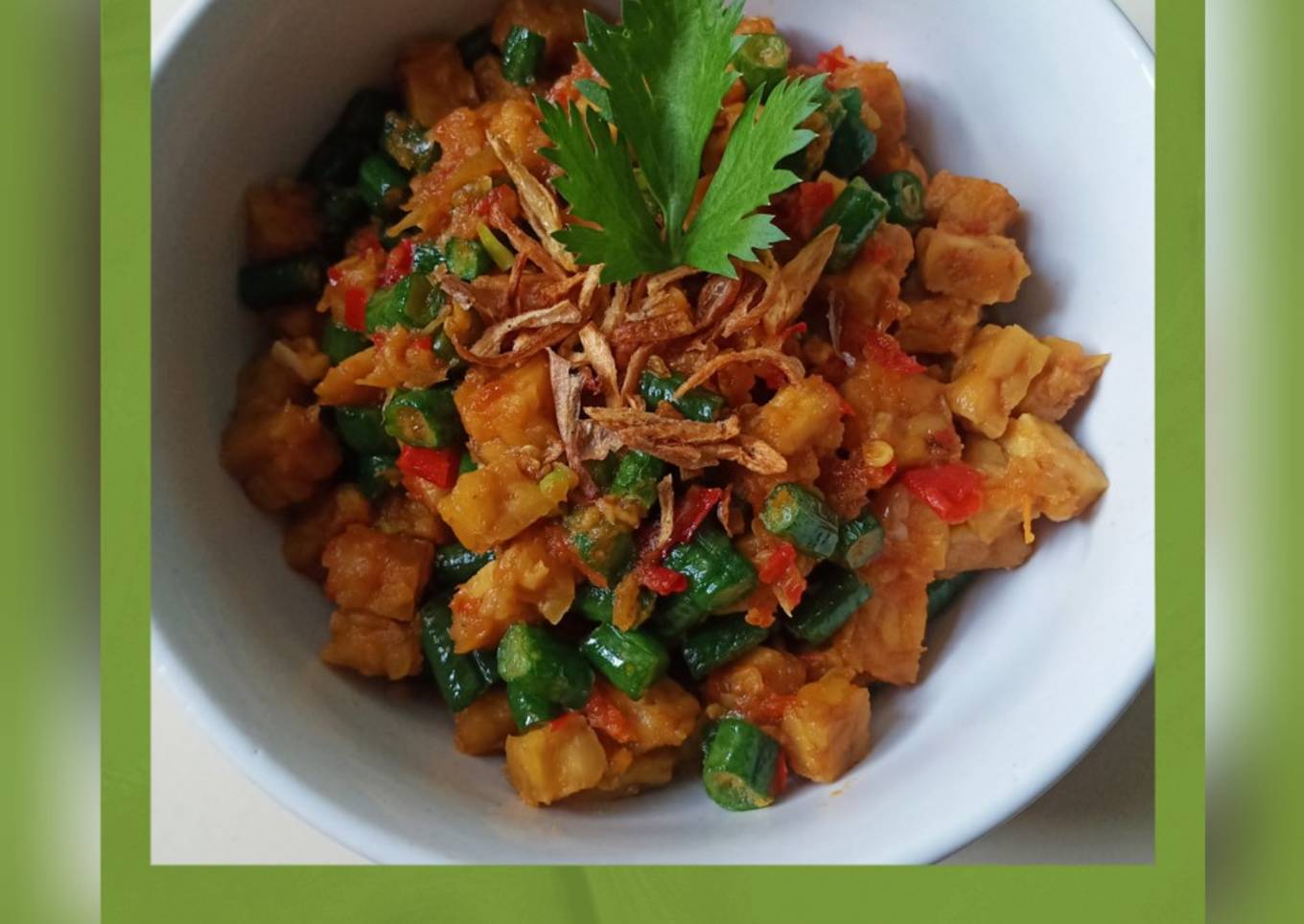 Tumis tempe dan kacang panjang
