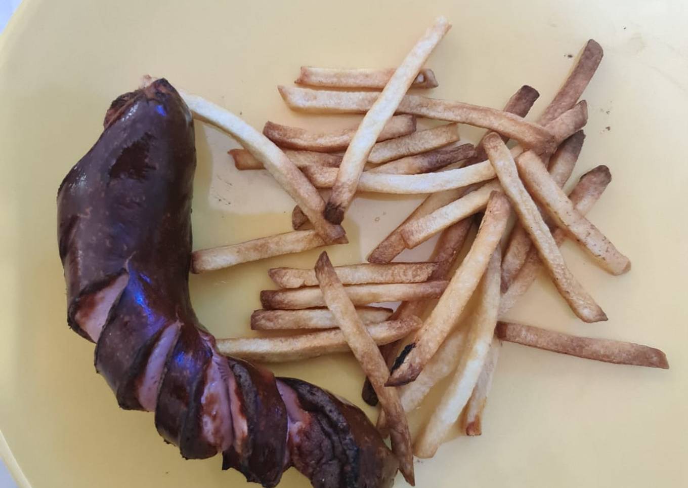 Air fried Russian and chips