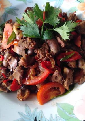 Foto resep Tumis hati ampela & jantung ayam pedas manis